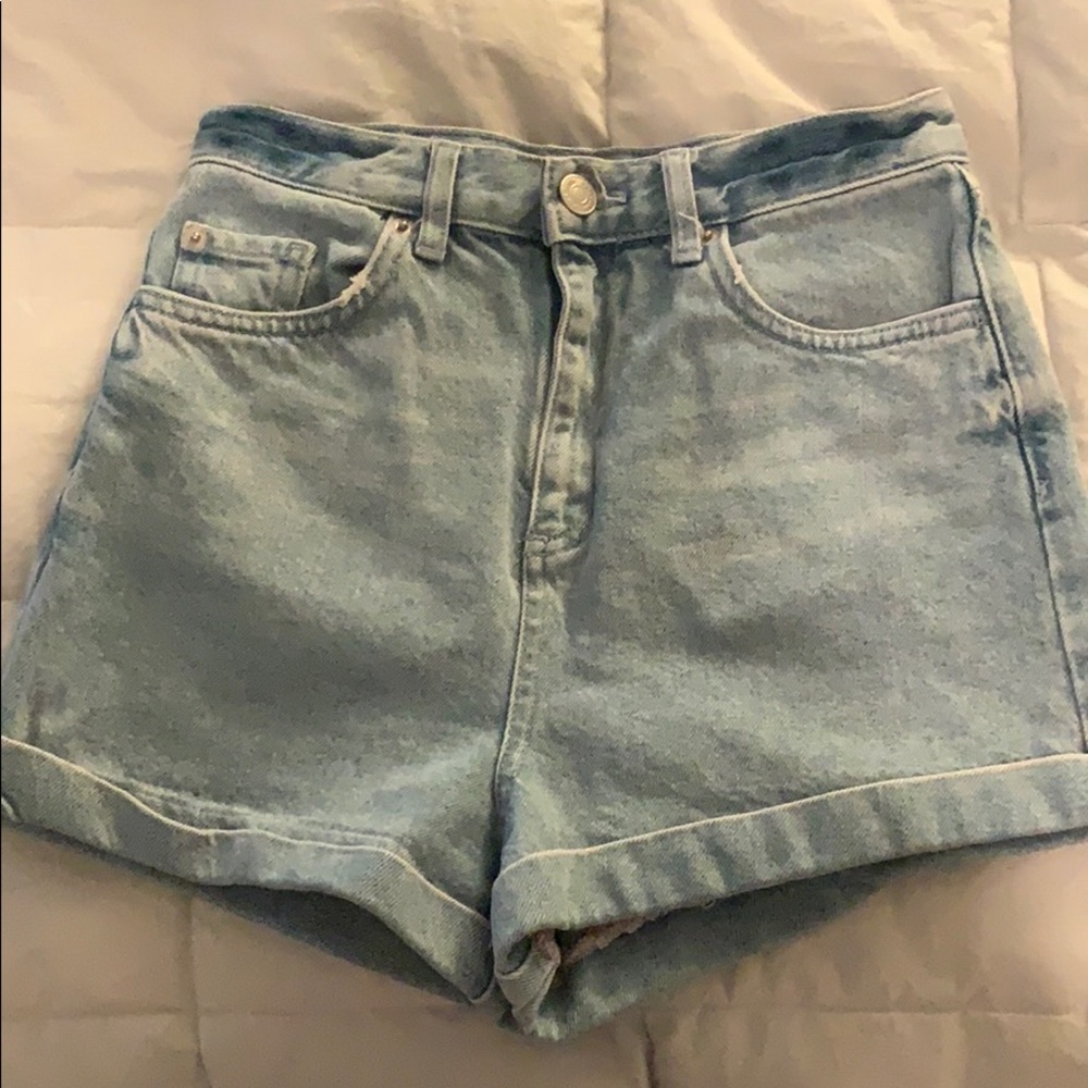 Topshop MOM High Waisted Denim Jean Shorts